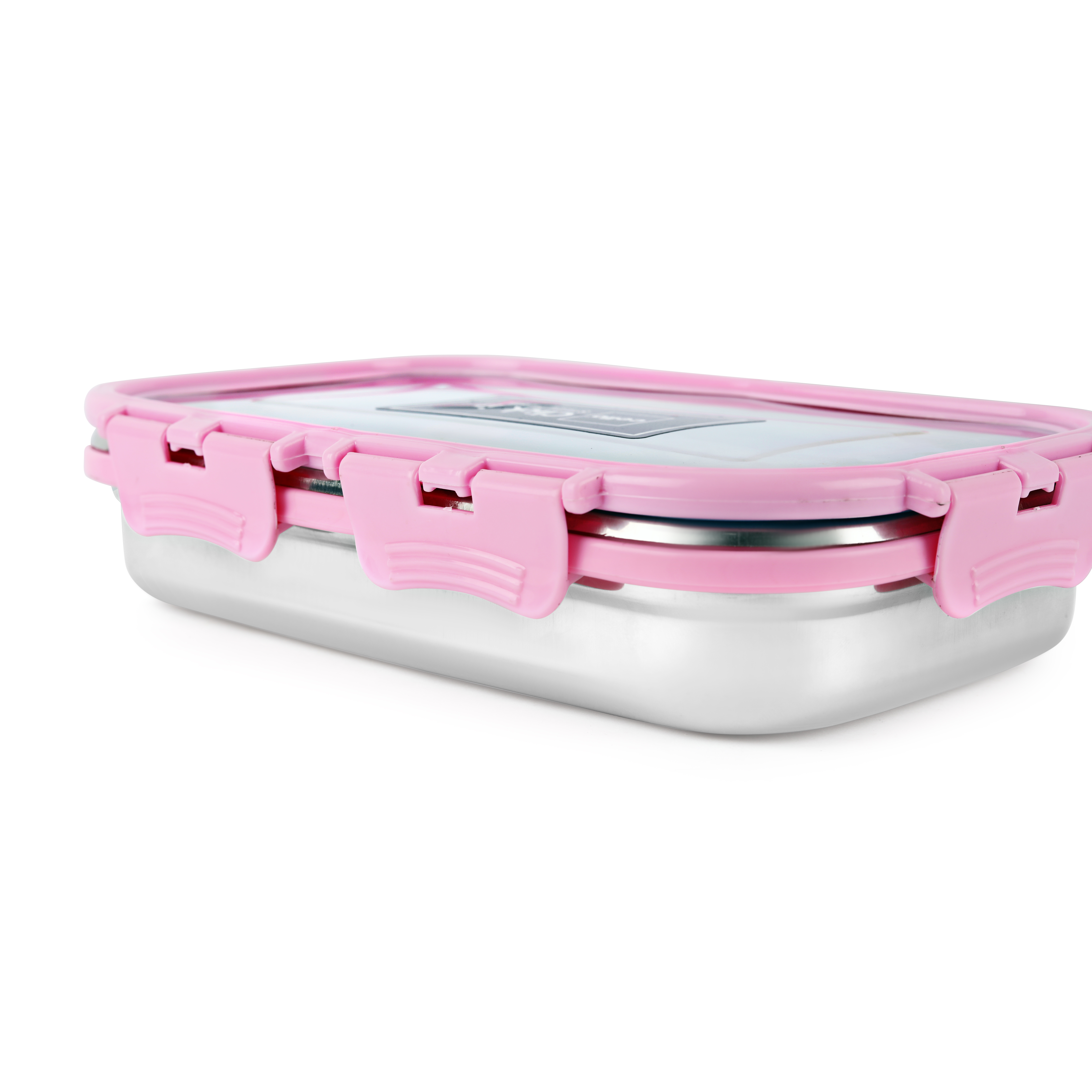CELLO CLICK IT STAINLESS STEEL LUNCH PACK FOR OFFICE & SCHOOL USE (VEG BOX INCLUDED PINK)