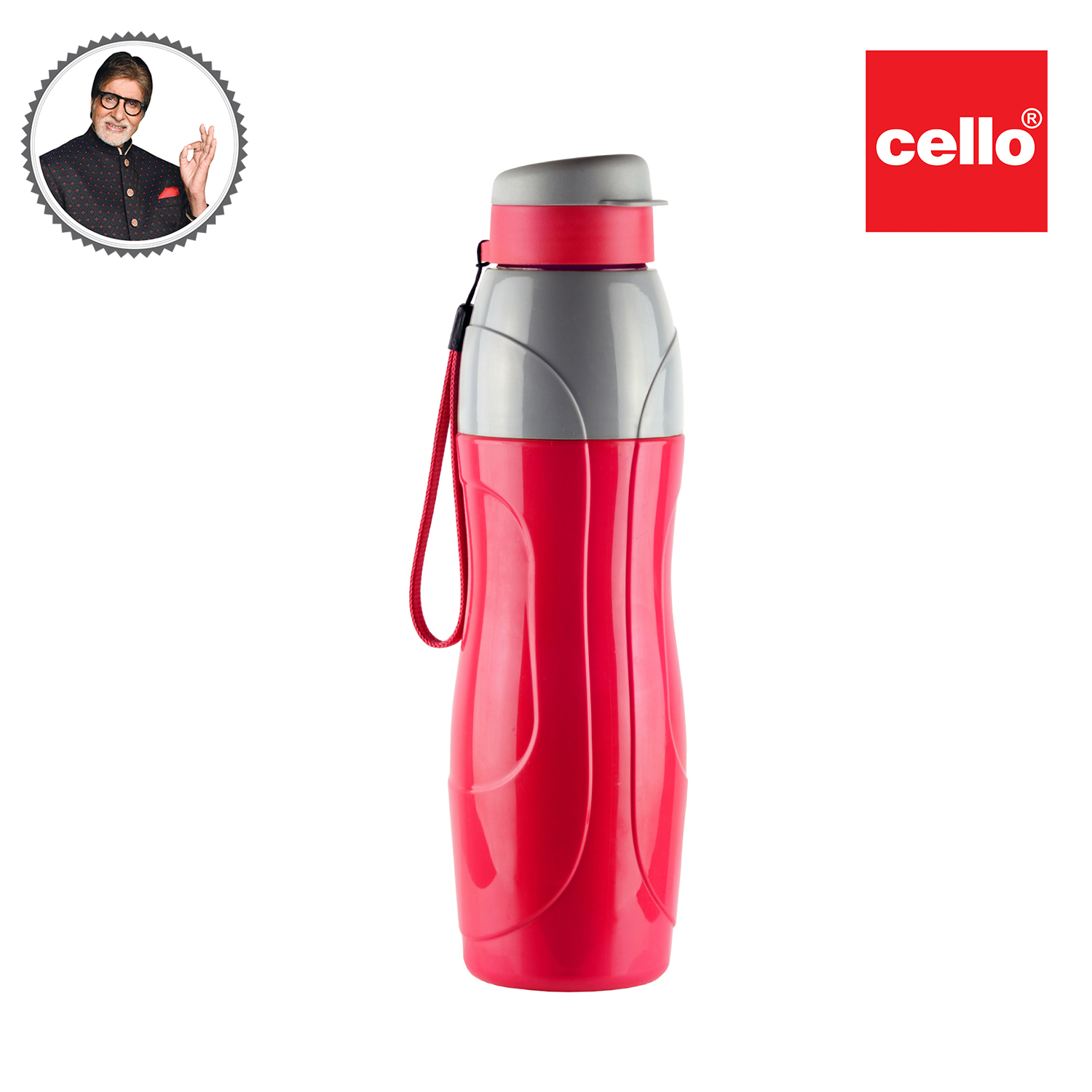 CELLO PURO SPORTS WATER BOTTLE STEEL INNER, 600ML, RED