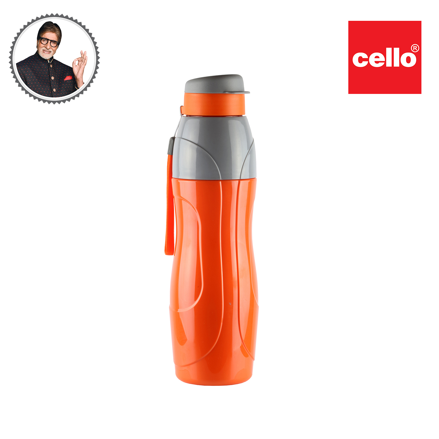 CELLO PURO SPORTS WATER BOTTLE STEEL INNER, 600ML, ORANGE