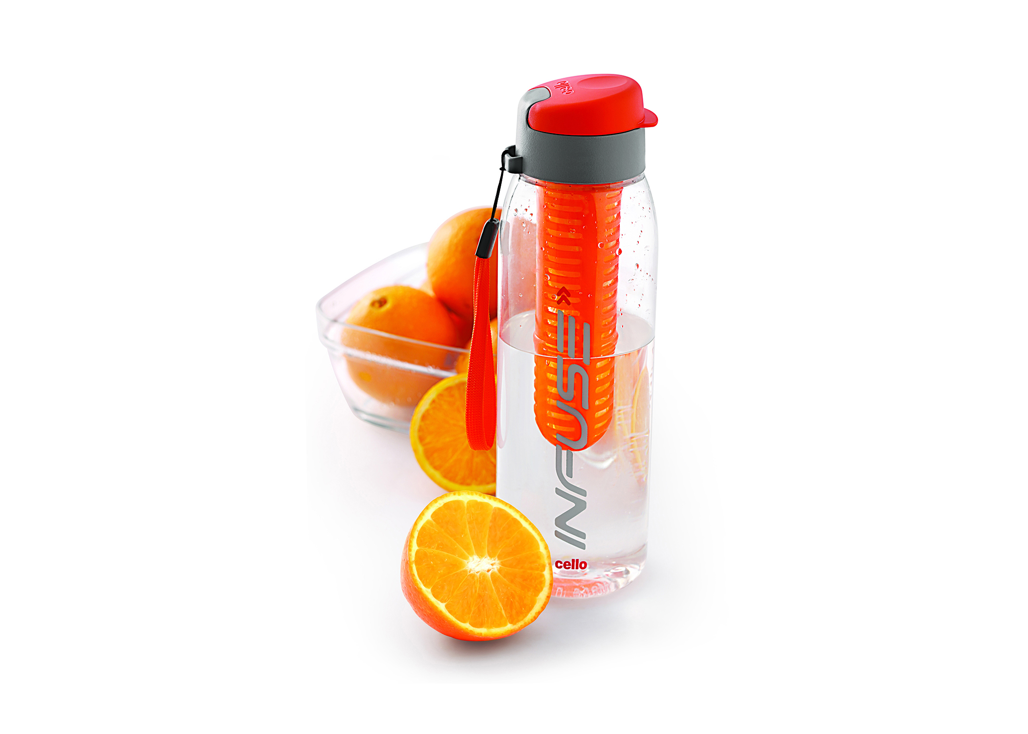 CELLO INFUSE PLASTIC WATTER BOTTLE, 800ML, ORANGE