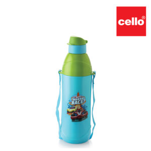 CELLO PURO JUNIOR WATER BOTTLE STEEL INNER, 400ML, BLUE & GREEN