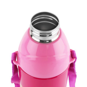 CELLO PURO STEEL-X KID ZEE WATER BOTTLE STAINLESS STEEL INNER, DARK PINK, 600ML