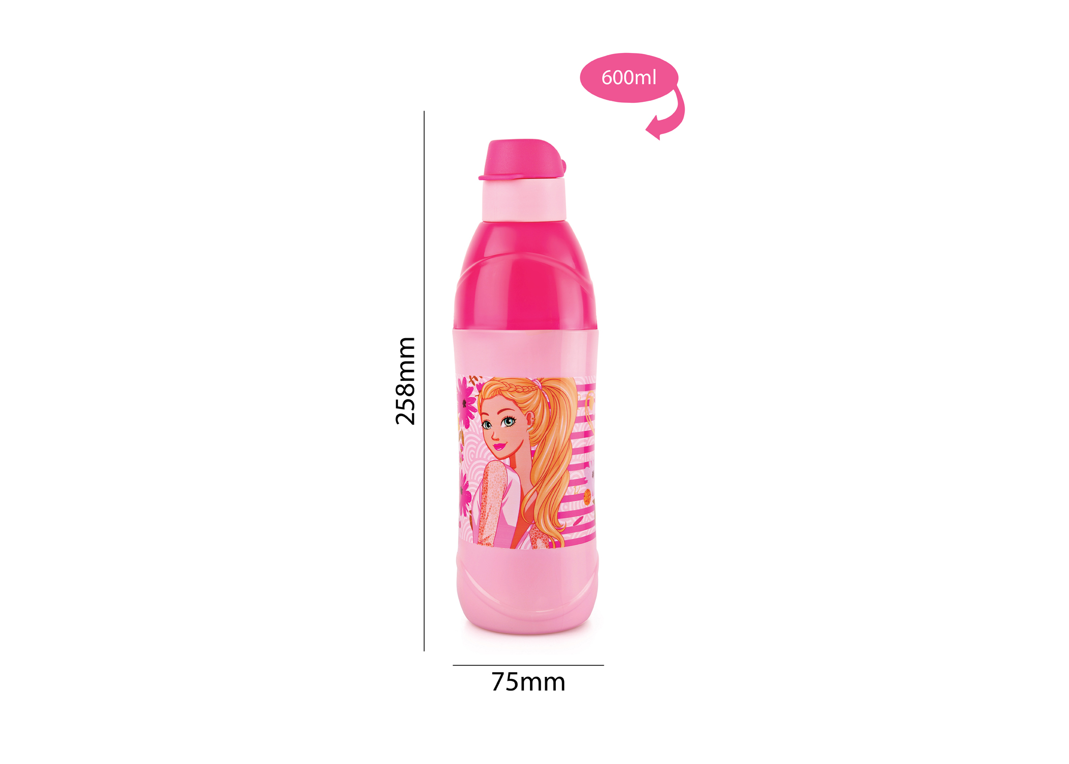 CELLO PURO STEEL-X KID ZEE WATER BOTTLE STAINLESS STEEL INNER, LIGHT PINK, 600ML